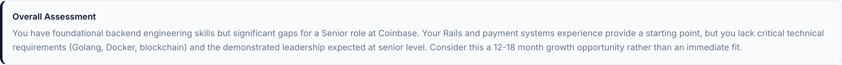 JobJam overall assessment for Jake Morrison