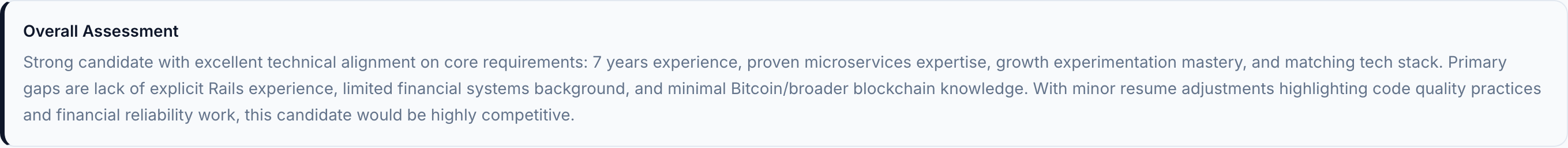 JobJam overall assessment for Nina Okafor