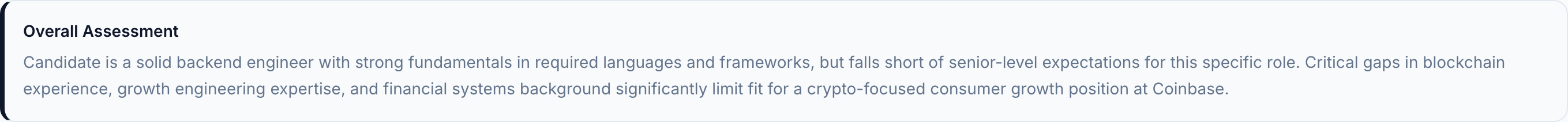 JobJam overall assessment for Thomas Bergmann