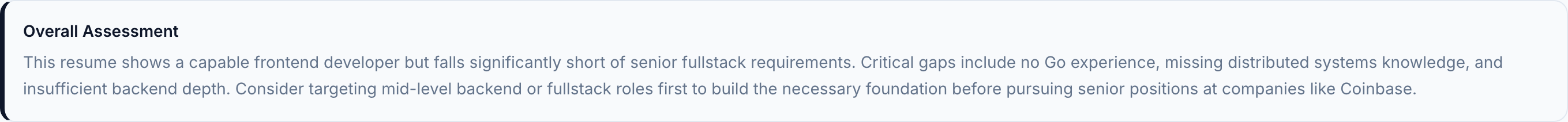 JobJam overall assessment for Brendan Walsh
