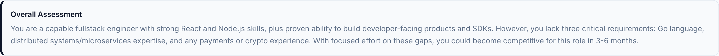 JobJam overall assessment for Jessica Park