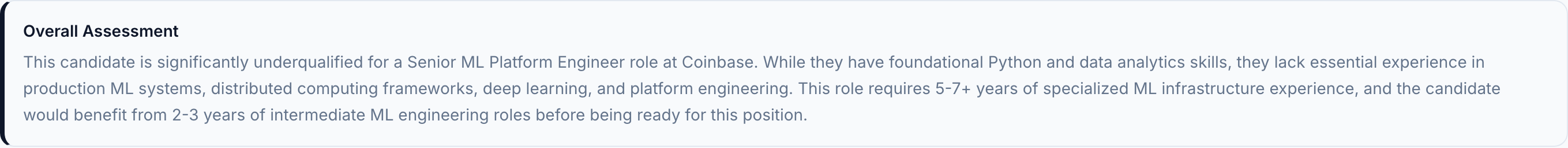 JobJam overall assessment for Alex Nguyen