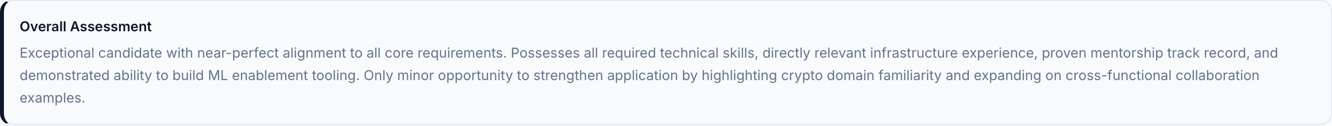 JobJam overall assessment for Hannah Schmidt