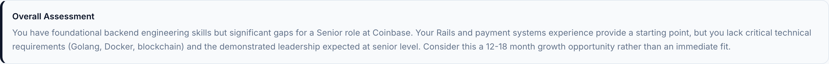 JobJam overall assessment for Jake Morrison