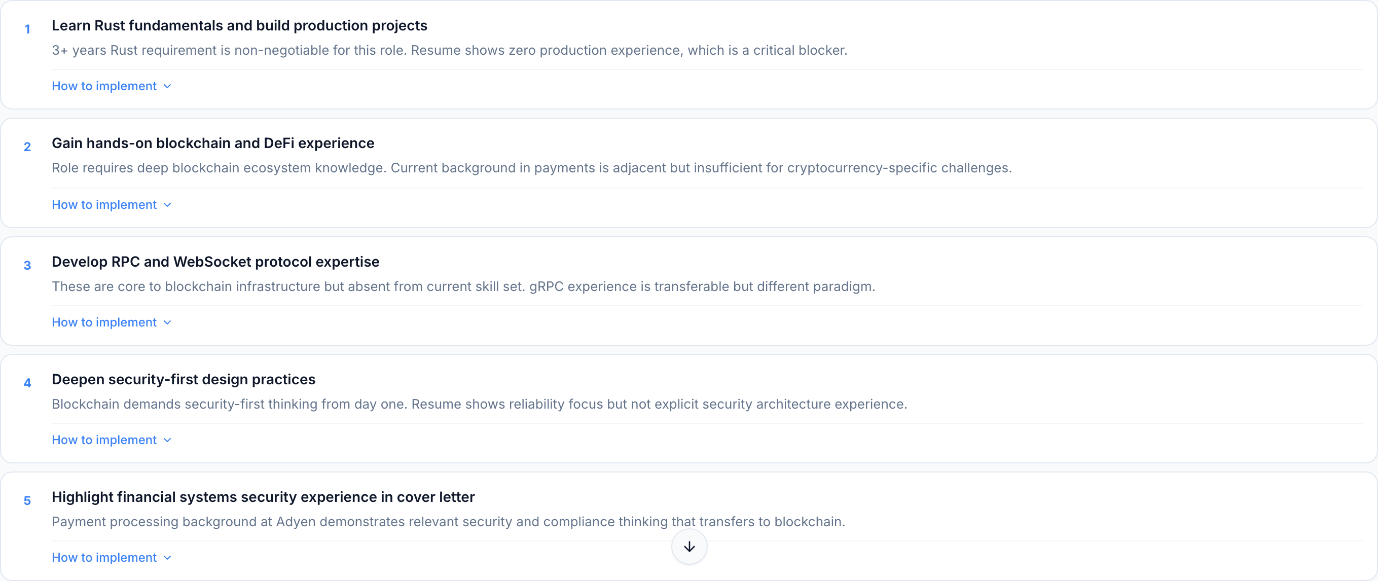 Recommendations for Yuki focusing on building Rust proficiency and blockchain protocol understanding