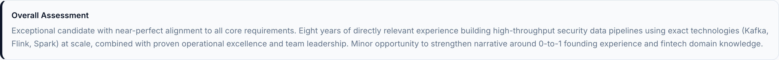 JobJam overall assessment for Leon Becker