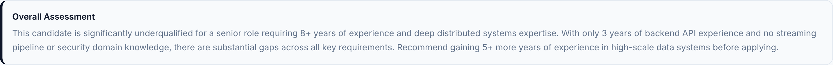 JobJam overall assessment for Ryan McAllister